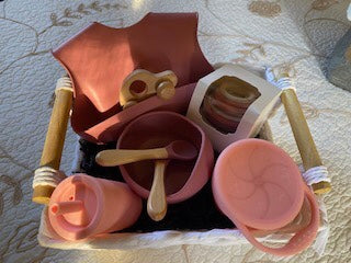 Pink toddler gift basket