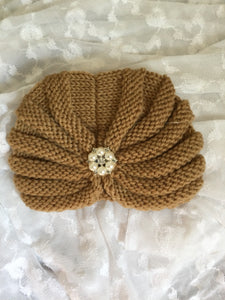 Knitted baby girls hats